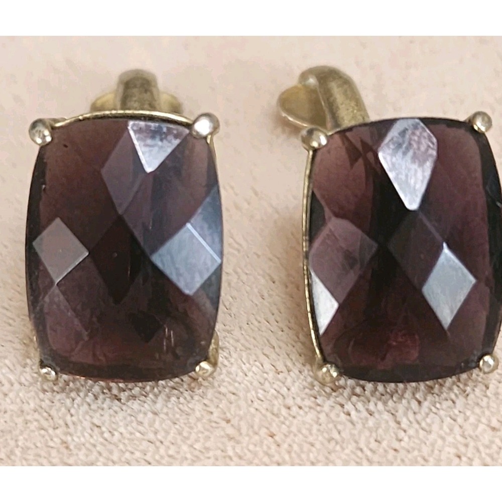 Vintage Emerald Cut Classic Clip On Rhinestone  Earrings